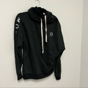 Embroidered XL cowl neck sweatshirt